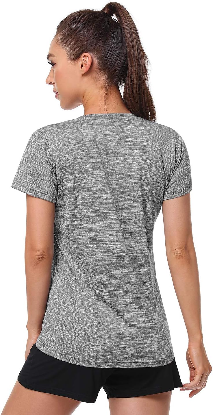 5-Pack Women'S Short Sleeve Dry Fit T-Shirt Moisture Wicking V-Neck Tee | Exercise Yoga Tees,Dry Fit Gym Shirts,Quick Dry Workout Tops