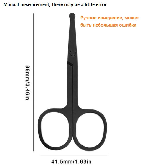 Nose Hair Scissors Mini Stainless Steel round Head Beauty Trimmer Nose Hair Trimmer Portable Ergonomics Nose Hair Cutter