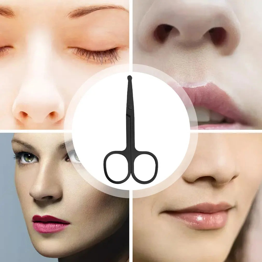 Nose Hair Scissors Mini Stainless Steel round Head Beauty Trimmer Nose Hair Trimmer Portable Ergonomics Nose Hair Cutter